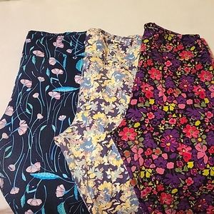 3 pc set of Lula Roe Tall & Curvy high-waisted leggings